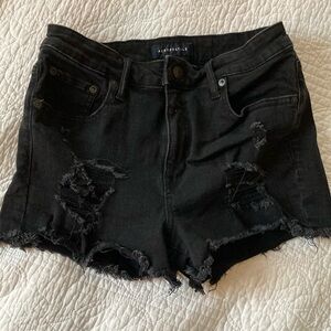 Aeropostale Black Jean Shorts Distressed High-Waisted